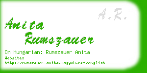 anita rumszauer business card